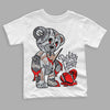 Jordan 1 Retro Low OG Black Cement DopeSkill Toddler Kids T-shirt Broken Heart Graphic Streetwear  - White 