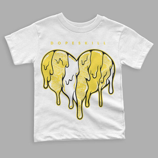 Jordan 11 Low 'Yellow Snakeskin' DopeSkill Toddler Kids T-shirt Slime Drip Heart Graphic Streetwear - White