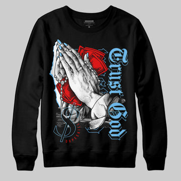 Travis Scott x Jordan 4 Retro 'Cactus Jack' DopeSkill Sweatshirt Trust God Graphic Streetwear - Black