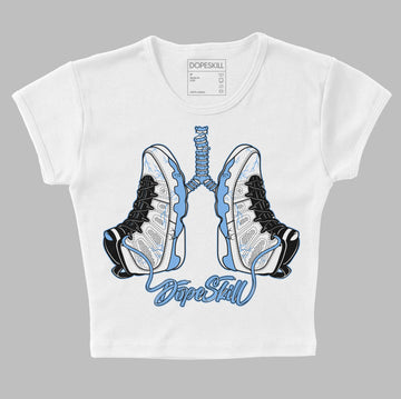 Jordan 9 Powder Blue DopeSkill Women's Crop Top Breathe Graphic Streetwear - White 