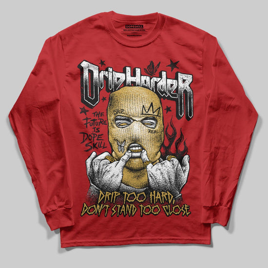 Red Sneakers DopeSkill Long Sleeve T-Shirt Drip Harder Graphic Streetwear - Red 