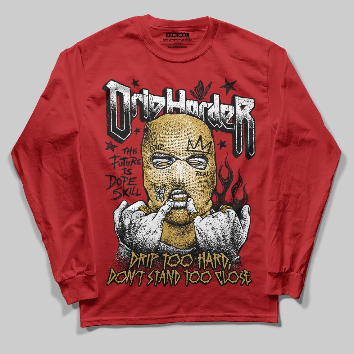 Red Sneakers DopeSkill Long Sleeve T-Shirt Drip Harder Graphic Streetwear - Red 