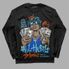 Royal Blue Sneakers DopeSkill Long Sleeve T-Shirt All Hustle No Luck Graphic Streetwear - Black