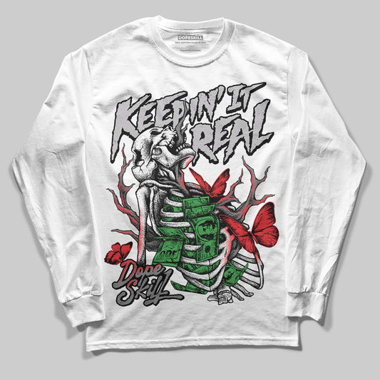 Grey Sneakers DopeSkill Long Sleeve T-Shirt Keepin' It Real Graphic Streetwear - White 