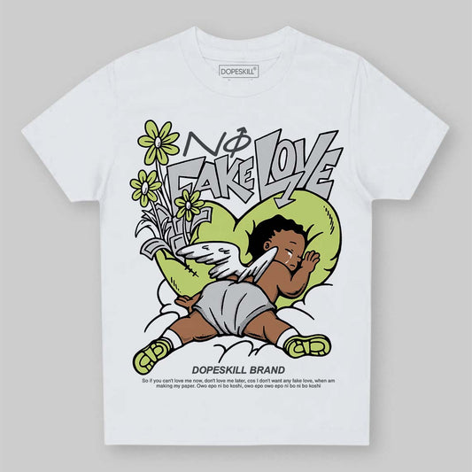Jordan 4 GS “Light Lemon Twist” DopeSkill Toddler Kids T-shirt No Fake Love Graphic Streetwear - White