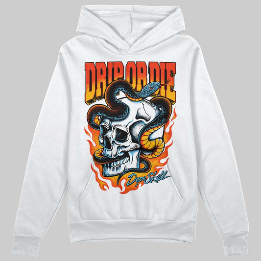 Black and White Sneakers DopeSkill Hoodie Drip or Die Graphic Streetwear - White 