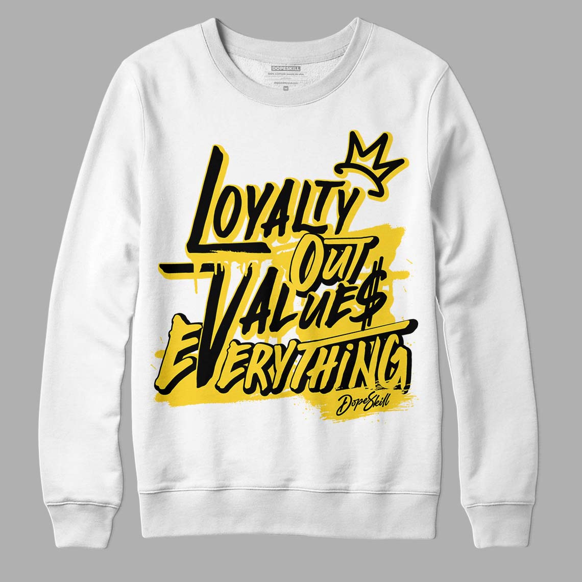 Jordan 4 Tour Yellow Thunder DopeSkill Sweatshirt LOVE Graphic Streetwear - White