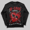 Jordan 12 Retro Flu Game (2025) DopeSkill Long Sleeve T-Shirt Crying Heart Graphic Streetwear - Black