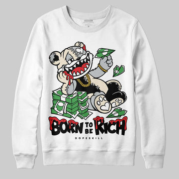 Jordan 5 Retro Reverse Metallic DopeSkill Sweatshirt Born To Be Rich Graphic Streetwear - White