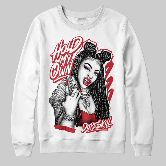 Jordan 5 Retro Fire Red Black Tongue (2025) DopeSkill Sweatshirt New H.M.O Graphic Streetwear - White