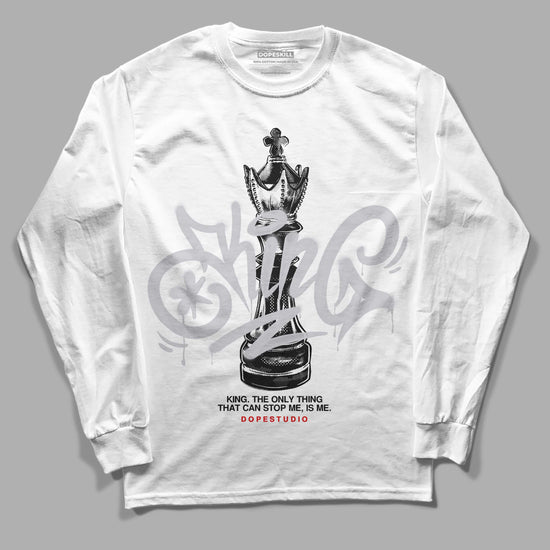 Jordan 2 Retro "Black Cement" DopeSkill Long Sleeve T-Shirt King Chess Graphic Streetwear - White