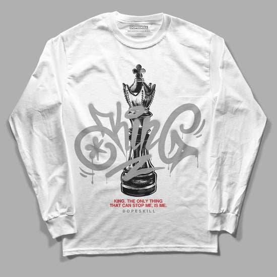 Grey Sneakers DopeSkill Long Sleeve T-Shirt King Chess Graphic Streetwear - White