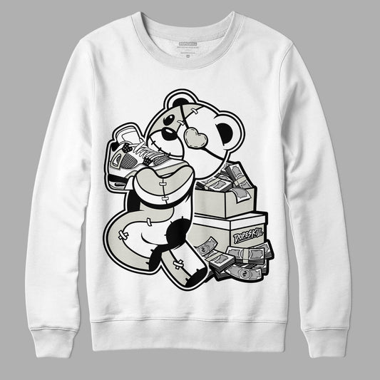 Jordan 4 Military Black DopeSkill Sweatshirt Bear Steals Sneaker Graphic Streetwear - White