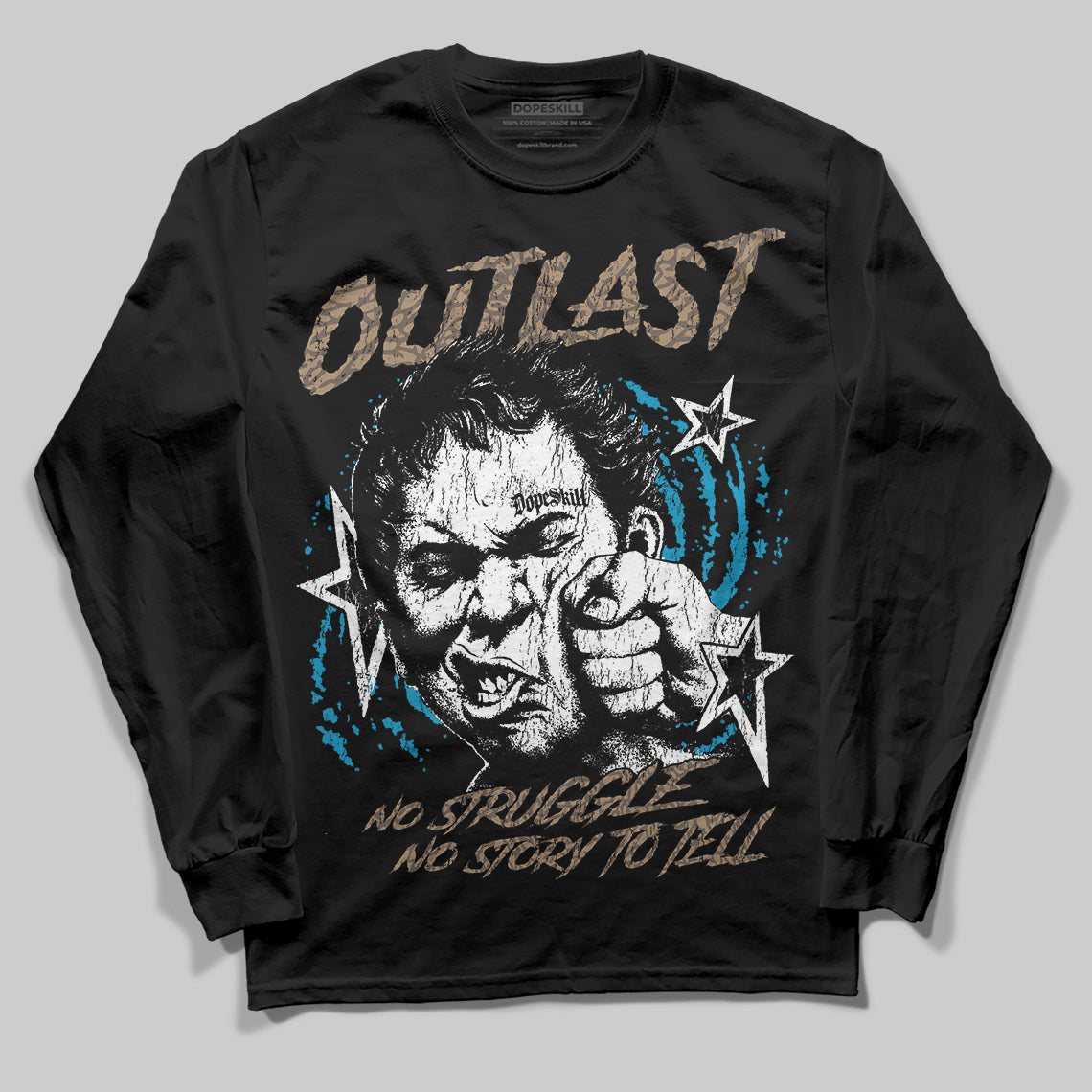 Jordan 3 GS “We Outside” DopeSkill Long Sleeve T-Shirt Outlast Graphic Streetwear - Black