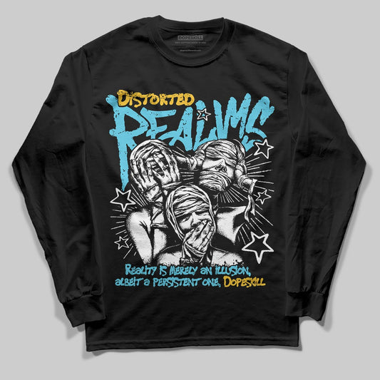 Jordan 11 Retro Gamma Blue (2025) DopeSkill Long Sleeve T-Shirt Distorted Realms Graphic Streetwear - Black