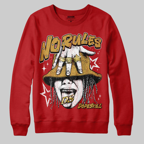 Red Sneakers DopeSkill Sweatshirt No Rules Graphic Streetwear - red