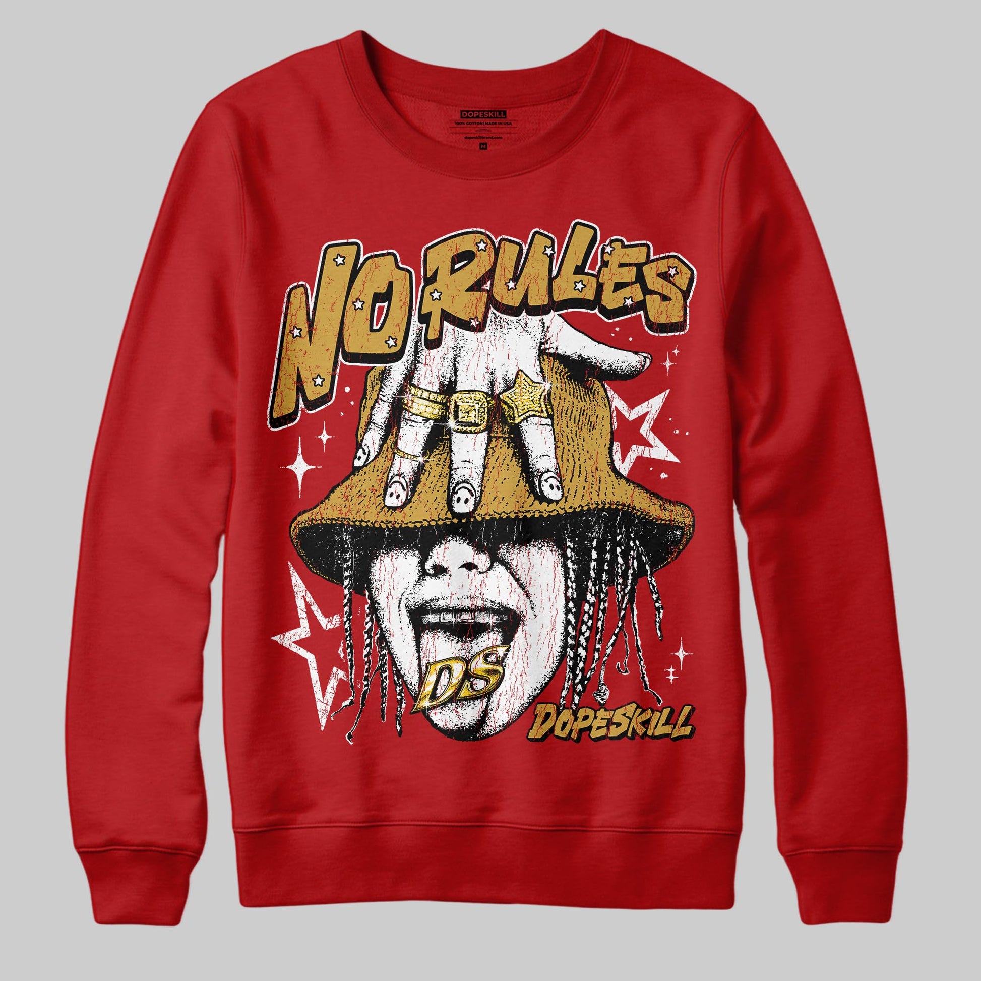 Red Sneakers DopeSkill Sweatshirt No Rules Graphic Streetwear - red