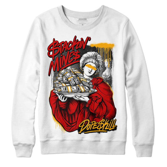 Jordan 7 Citrus DopeSkill Sweatshirt Stackin Mines Graphic Streetwear - White