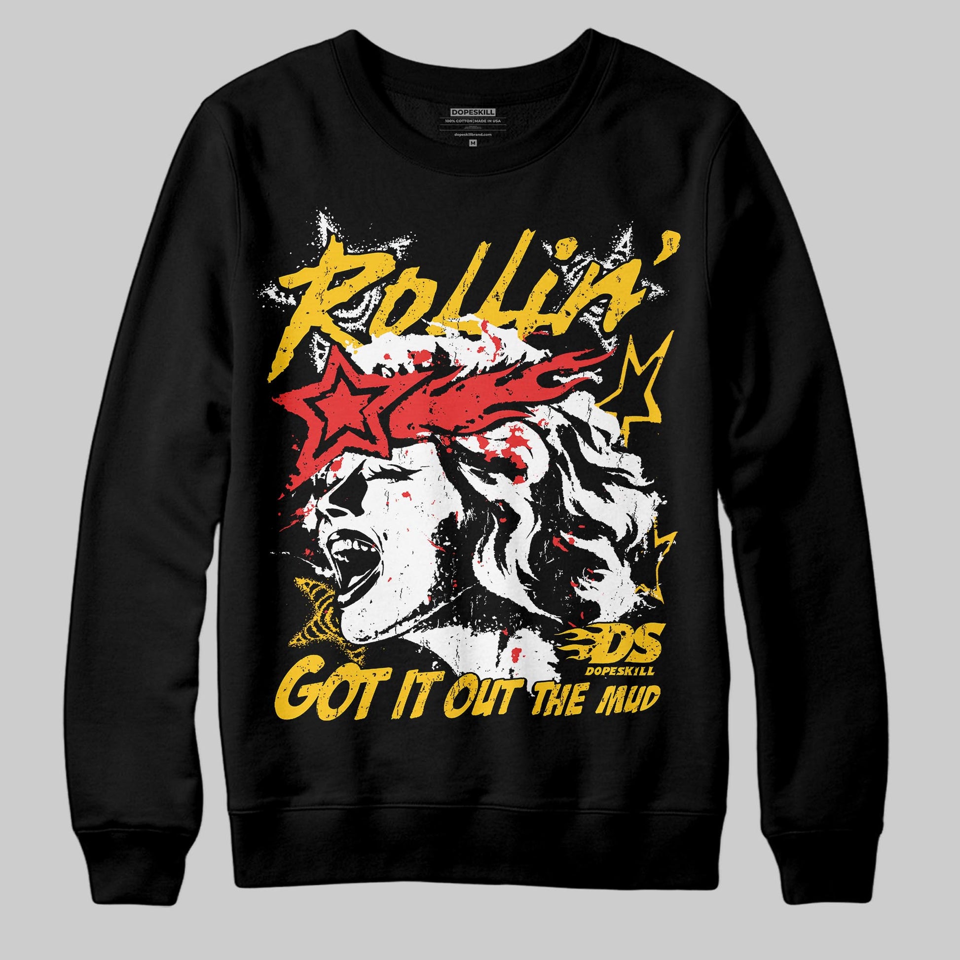 Yellow Sneakers DopeSkill Sweatshirt Got It Out The Mud Graphic Streetwear - Black