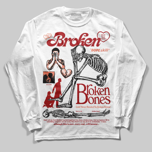 Jordan 1 High OG Rare Air “Cinnabar” DopeSkill Long Sleeve T-Shirt Broken Bones  Graphic Streetwear - White