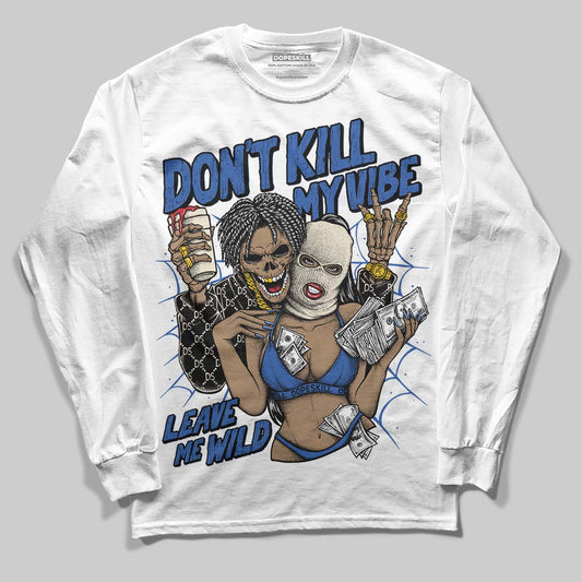 Jordan 1 Low Travis Scott x Fragment DopeSkill Long Sleeve T-Shirt Don't Kill My Vibe Graphic Streetwear - White 