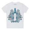 Jordan 4 Retro Military Blue DopeSkill Toddler Kids T-shirt Breathe Graphic Streetwear - White 