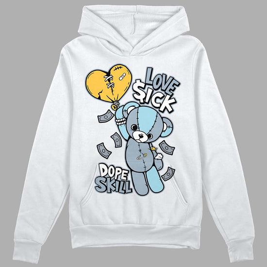 Jordan 13 “Blue Grey” DopeSkill Hoodie Sweatshirt Love Sick Graphic Streetwear - White 