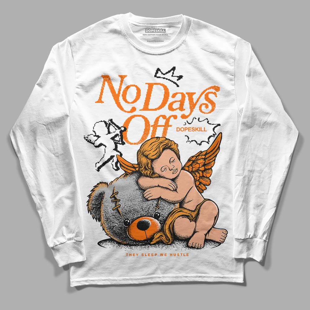 Orange, Black & White Sneakers DopeSkill Long Sleeve T-Shirt New No Days Off Graphic Streetwear - White 