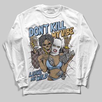 Adidas Handball Spezial ‘Light Blue’ DopeSkill Long Sleeve T-Shirt Don't Kill My Vibe Graphic Streetwear - White