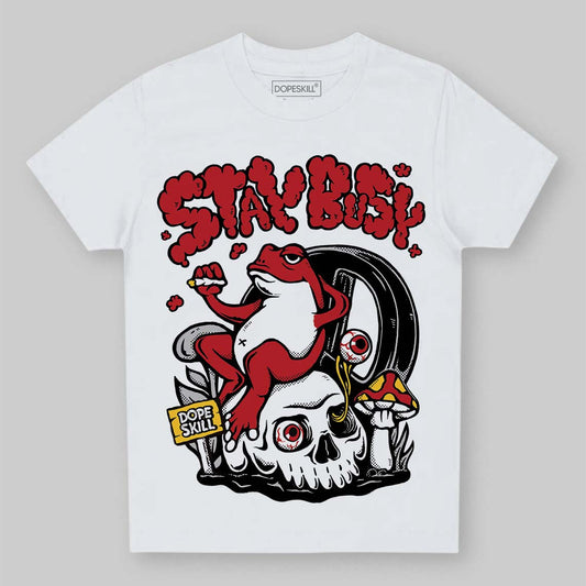 Jordan 14 Retro Ferrari (2025) DopeSkill Toddler Kids T-shirt Stay Busy Graphic Streetwear - White
