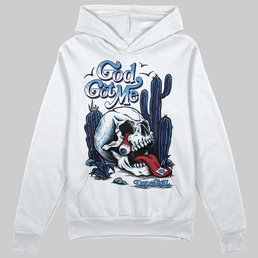 Jordan 3 "Midnight Navy" DopeSkill Hoodie Sweatshirt God Got Me Graphic Streetwear - White