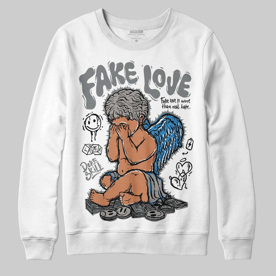 Jordan 9 Cool Grey DopeSkill Sweatshirt False Love Graphic Streetwear - White