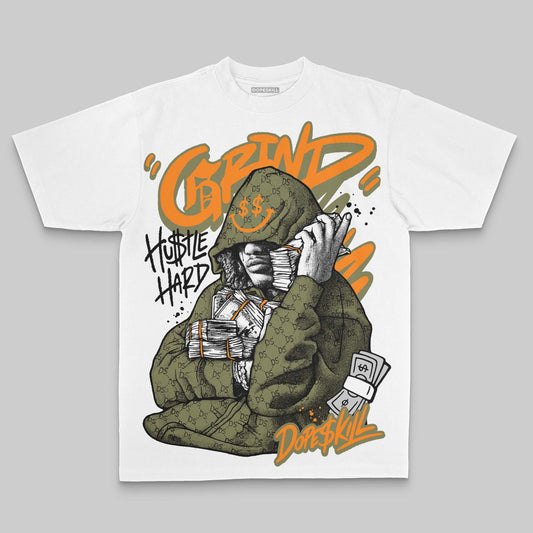 Olive Oversize Print Grind Pray DopeSkill Graphic Premium T-shirt Streetwear - White