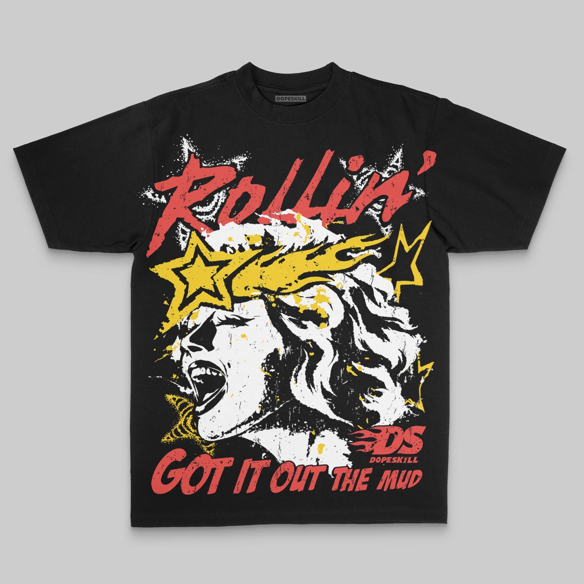 Got It Out The Mud Oversize Print DopeSkill T-shirt Streetwear - black