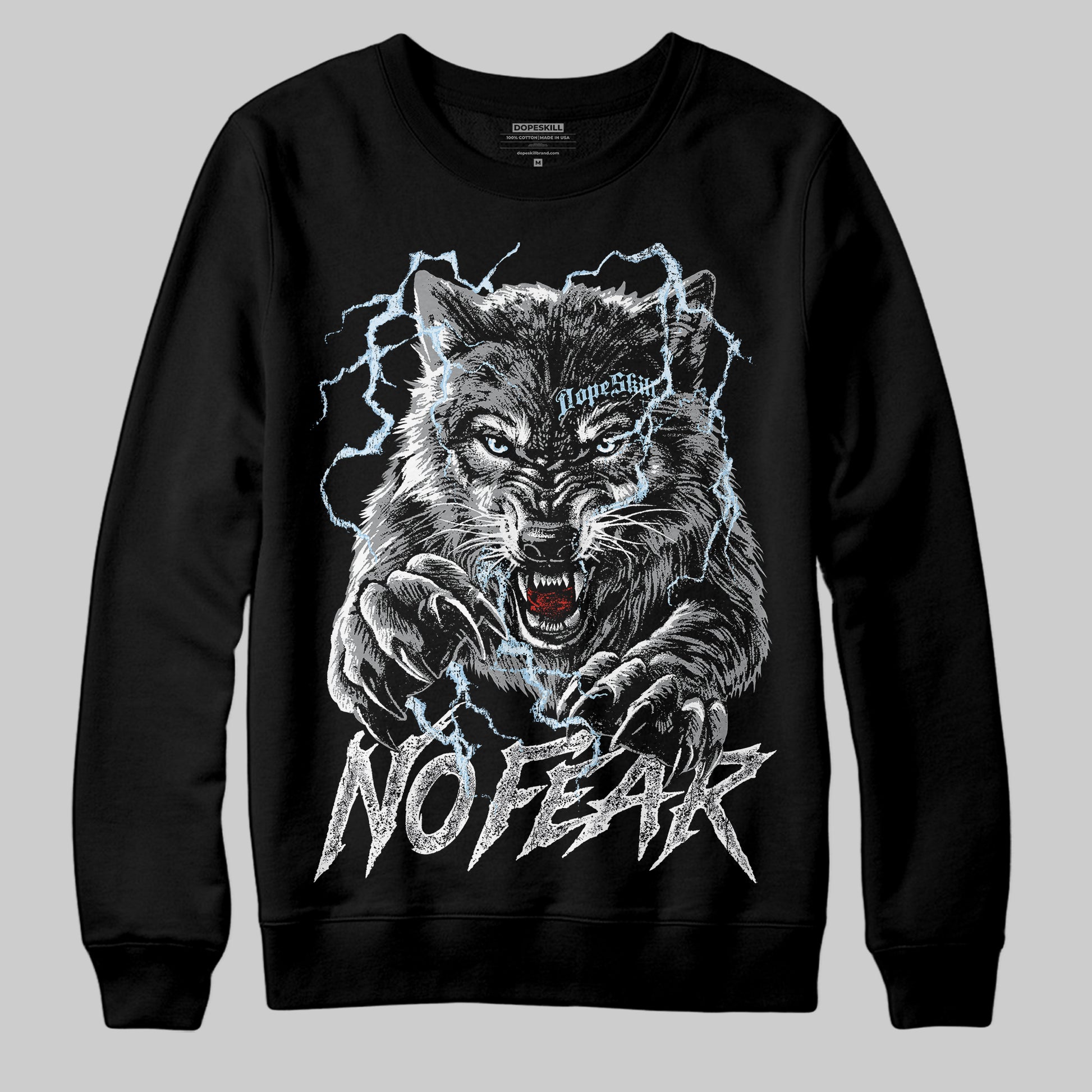 Jordan 5 Retro Wolf Grey (2026) DopeSkill Sweatshirt No Fear Graphic Streetwear - Black