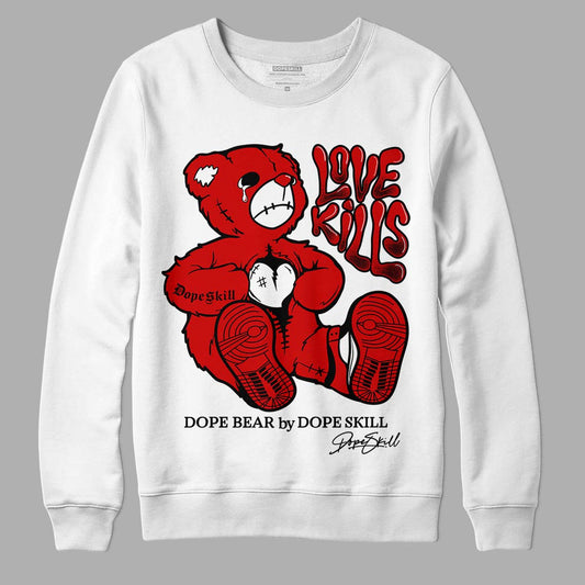 Jordan 1 Retro Low "Black Toe" DopeSkill Sweatshirt Love Kills Graphic Streetwear - White