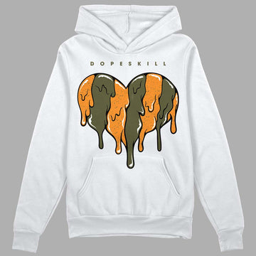 Jordan 5 "Olive" DopeSkill Hoodie Sweatshirt Slime Drip Heart Graphic Streetwear - White 