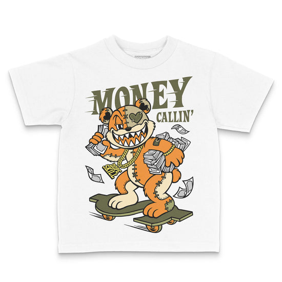 Olive Sneakers DopeSkill Toddler Kids T-shirt Money Callin' Graphic Streetwear - White 