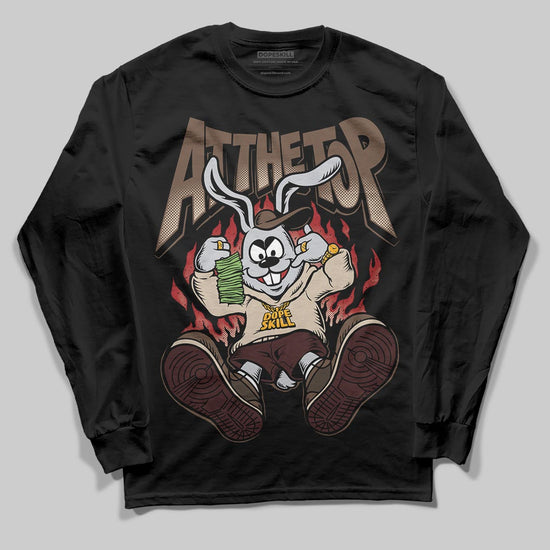 A Ma Maniére x Air Jordan 4 “Dark Mocha” DopeSkill Long Sleeve T-Shirt At The Top Graphic Streetwear - Black
