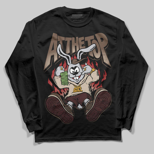 A Ma Maniére x Air Jordan 4 “Dark Mocha” DopeSkill Long Sleeve T-Shirt At The Top Graphic Streetwear - Black