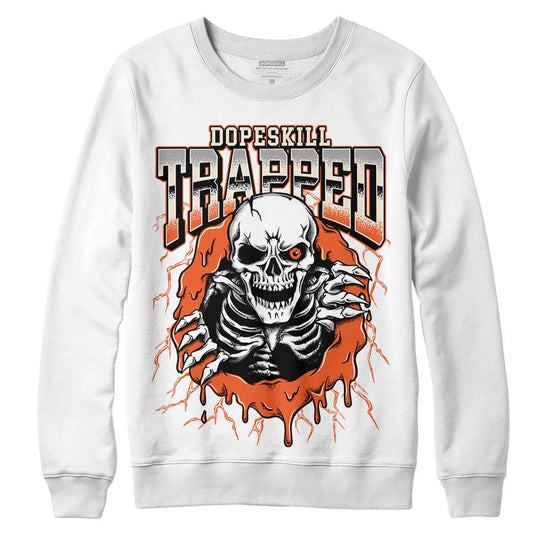 Jordan 3 Georgia Peach DopeSkill Sweatshirt Trapped Halloween Graphic Streetwear - White