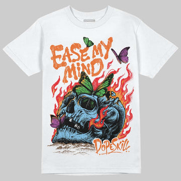 Orange, Black and White Sneakers DopeSkill T-Shirt Ease My Mind Graphic Streetwear - White