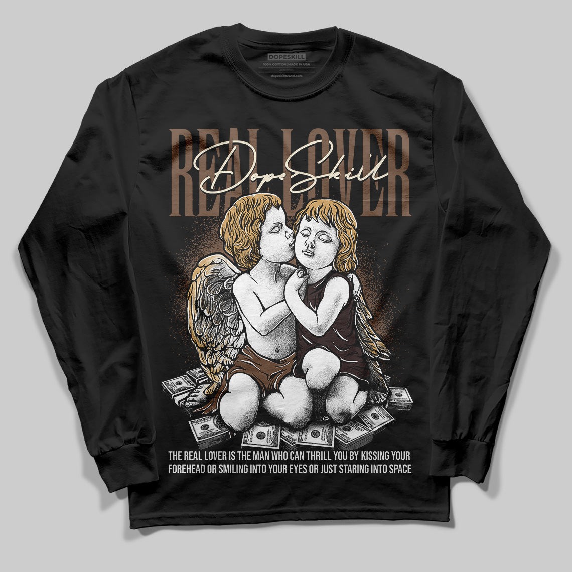 Jordan 5 “Earth/Metallic Gold” DopeSkill Long Sleeve T-Shirt Real Lover Graphic Streetwear - Black