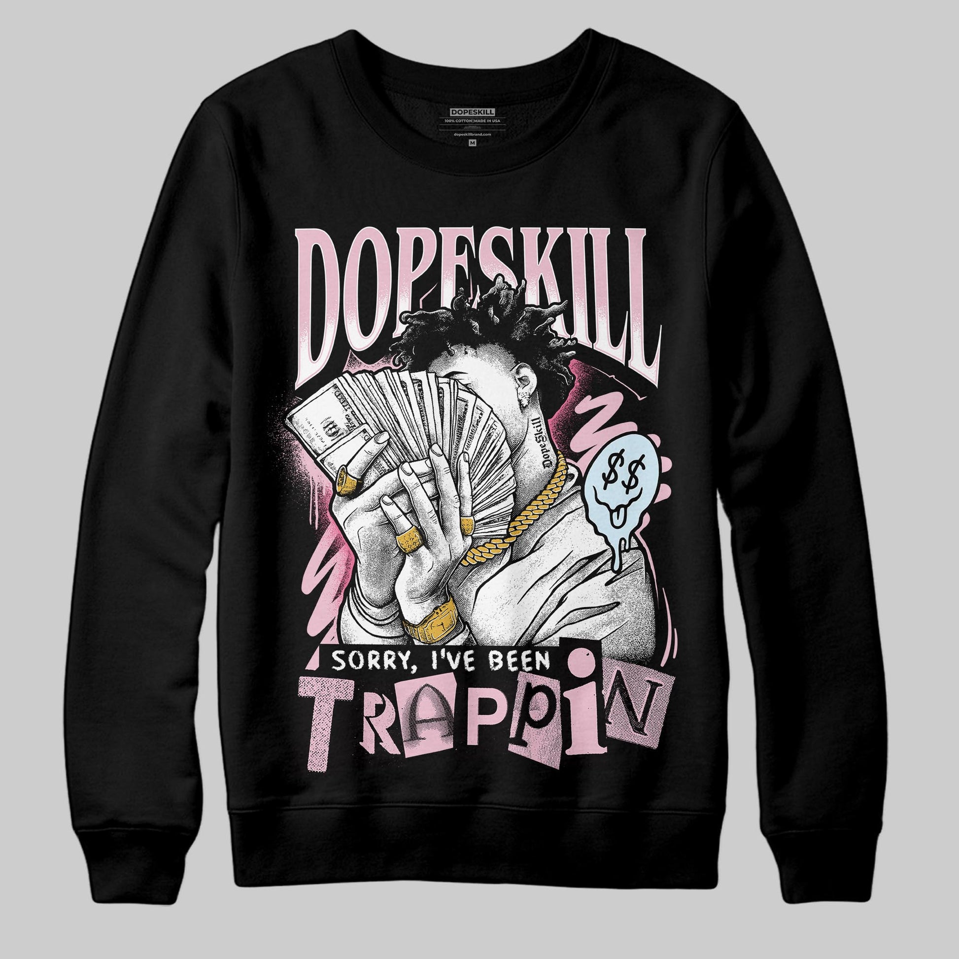 Jordan 5 OG “35th Anniversary” DopeSkill Sweatshirt Sorry I've Been Trappin Graphic Streetwear - Black