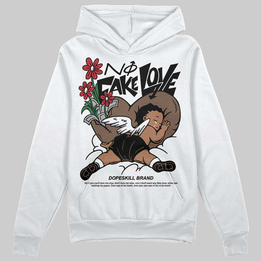 Jordan 9 'Olive' DopeSkill Hoodie Sweatshirt No Fake Love Graphic Streetwear - White 