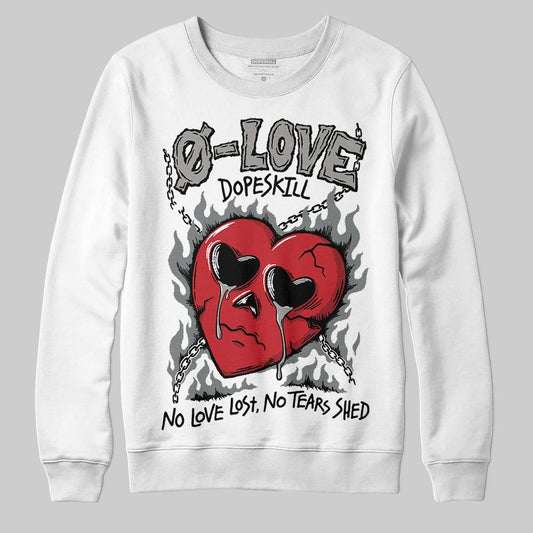 Jordan 9 Cool Grey DopeSkill Sweatshirt Crying Heart Graphic Streetwear - White