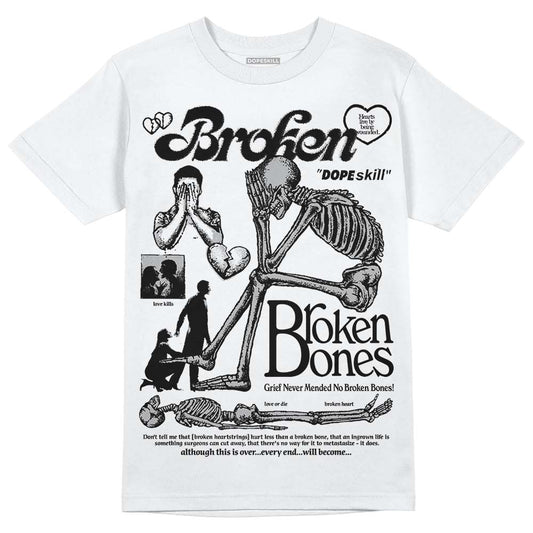 Dunk Low Cool Grey DopeSkill T-Shirt Broken Bones Graphic Streetwear - White