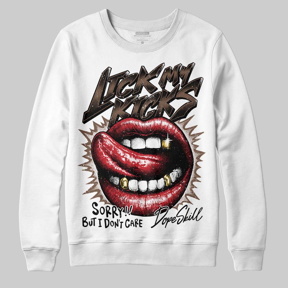 Jordan 9 'Olive' DopeSkill Sweatshirt Lick My Kicks Graphic Streetwear - White