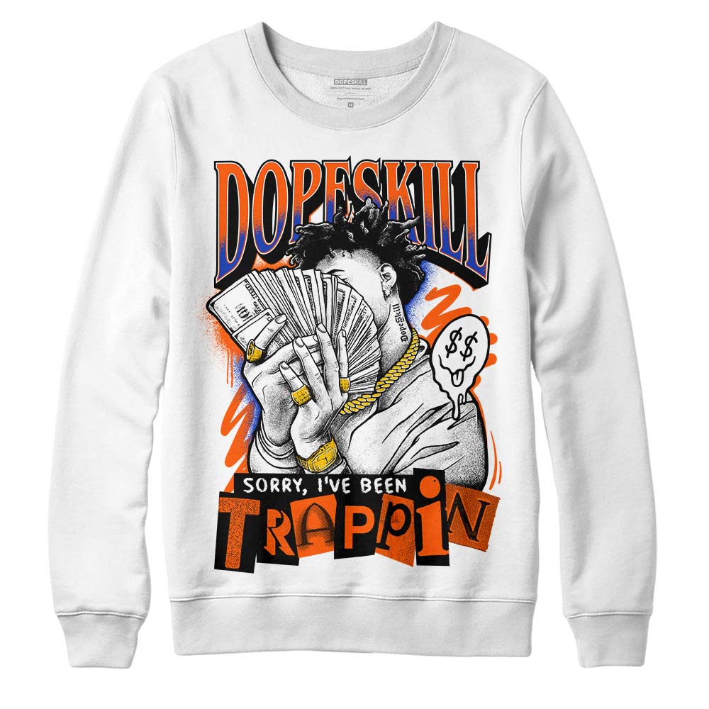 Dunk Low Futura Orange Blaze DopeSkill Sweatshirt Sorry I've Been Trappin Graphic Streetwear - White