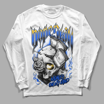 Royal Blue Sneakers DopeSkill Long Sleeve T-Shirt Money On My Mind Graphic Streetwear - White